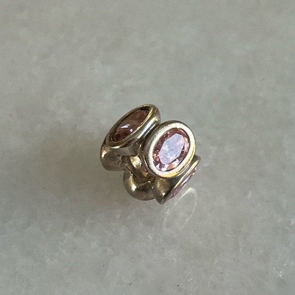 Pandora Charm ✨ Silver Pink Crystal Gem Sparkly Shiny Gem - Picture 2 of 3